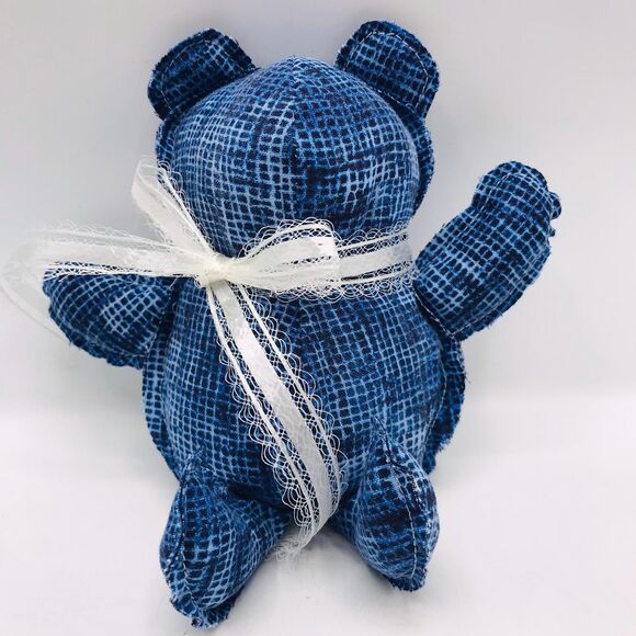 Handmade Mini Bears, Shelf Decor or Bowl Fillers Bright Blue Daisy 7.5 Inches - Picture 4 of 9